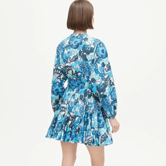 Rhode Emma Dress Woodstock Floral Blue Long Sleeve Dress - Picture 3 of 8